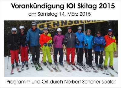 Vorankündigung Skitag 2015